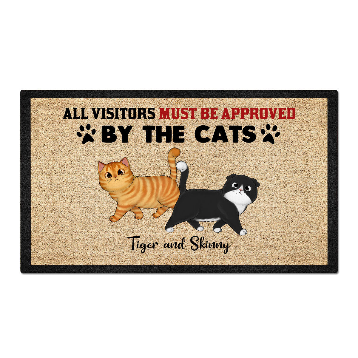 All Visitors Must Be Approved By Cats Home Decor Gift For Cat Lovers Personalized Doormat