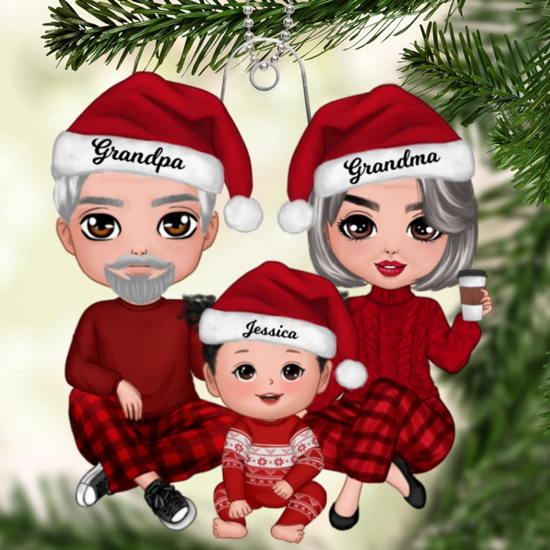 Doll Baby's First Christmas Acrylic Ornament - Personalized Gift For Grandma, Grandpa