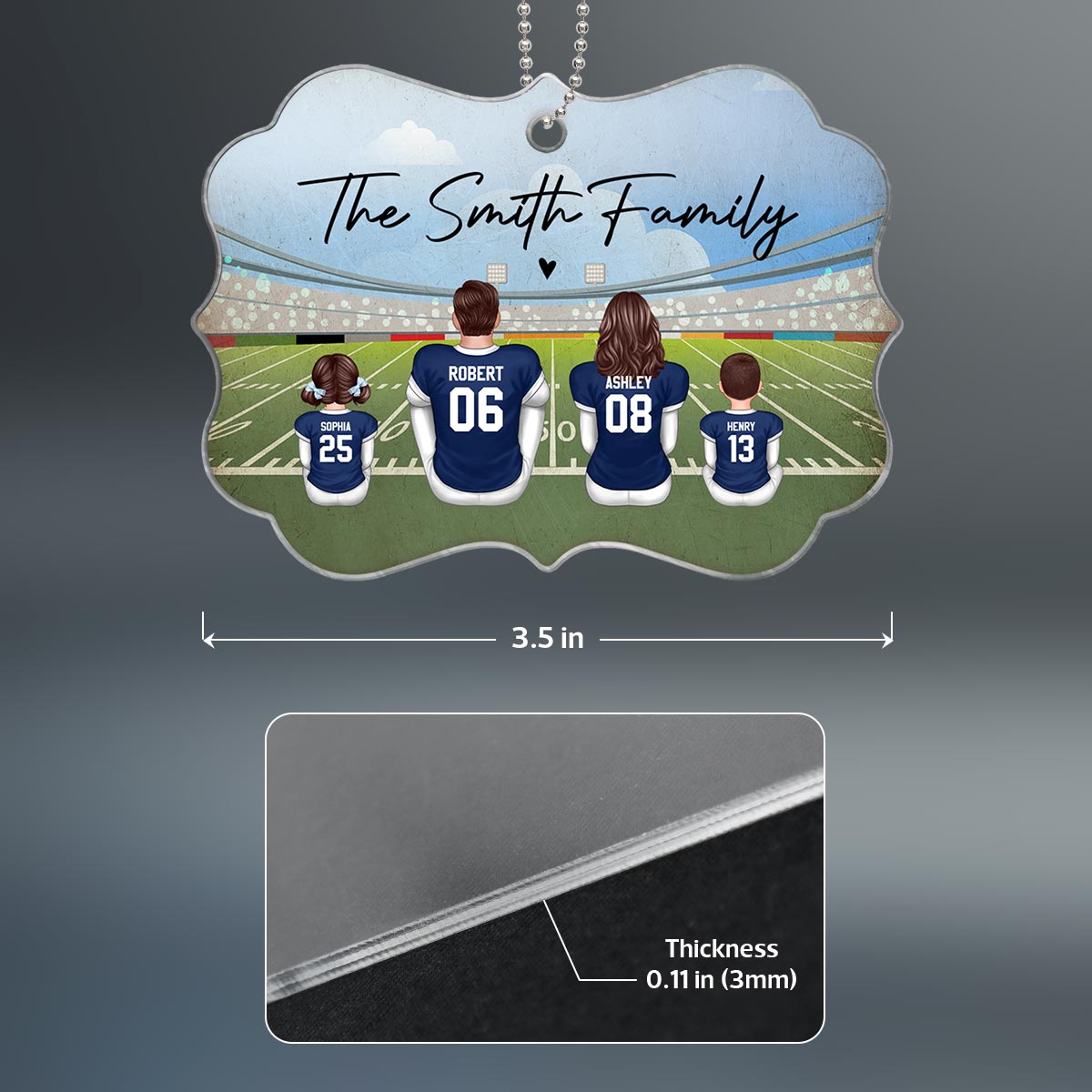 Football Family Christmas Personalized Acrylic Ornament