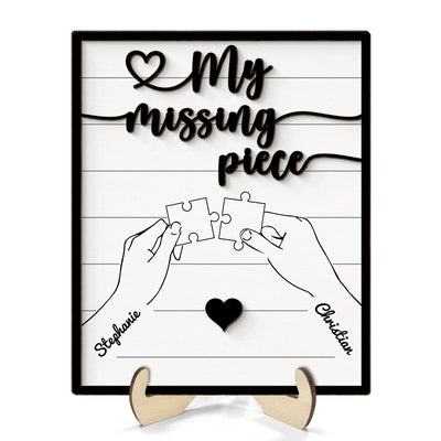 Couple Hands Holding Puzzle Personalized 2-Layer Wooden Plaque,  Gift For Him, Gift For Her