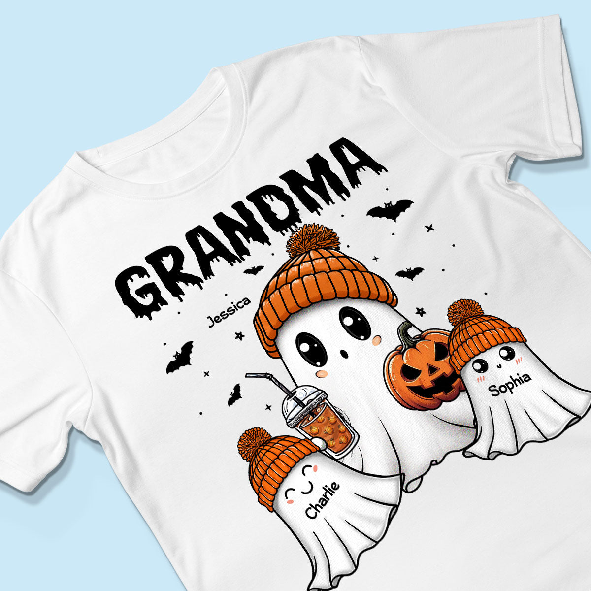 Boo Grandma Grandkids Fall Season Halloween Personalized Shirt