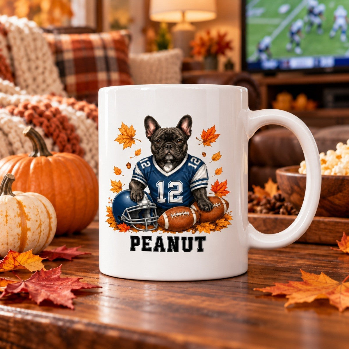 Trending Football Dog Cat Upload Photo - Personalized Mug - Fall Season Gift For Man, Woman