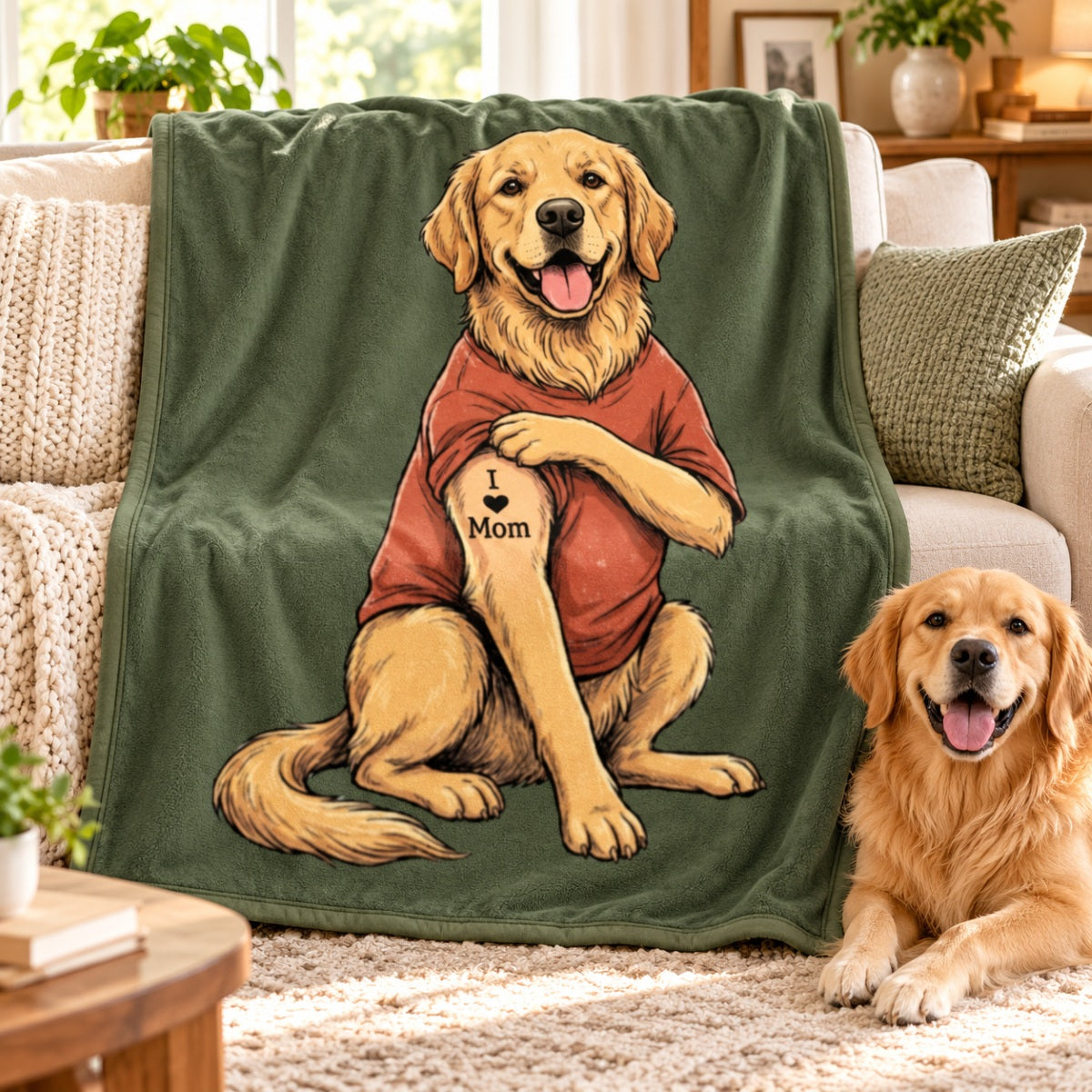 Custom Tattooed Dog Cat Pet from Photo - Personalized Fleece Blanket - Gift for Dog Mom, Dog Dad, Cat Mom, Cat Dad