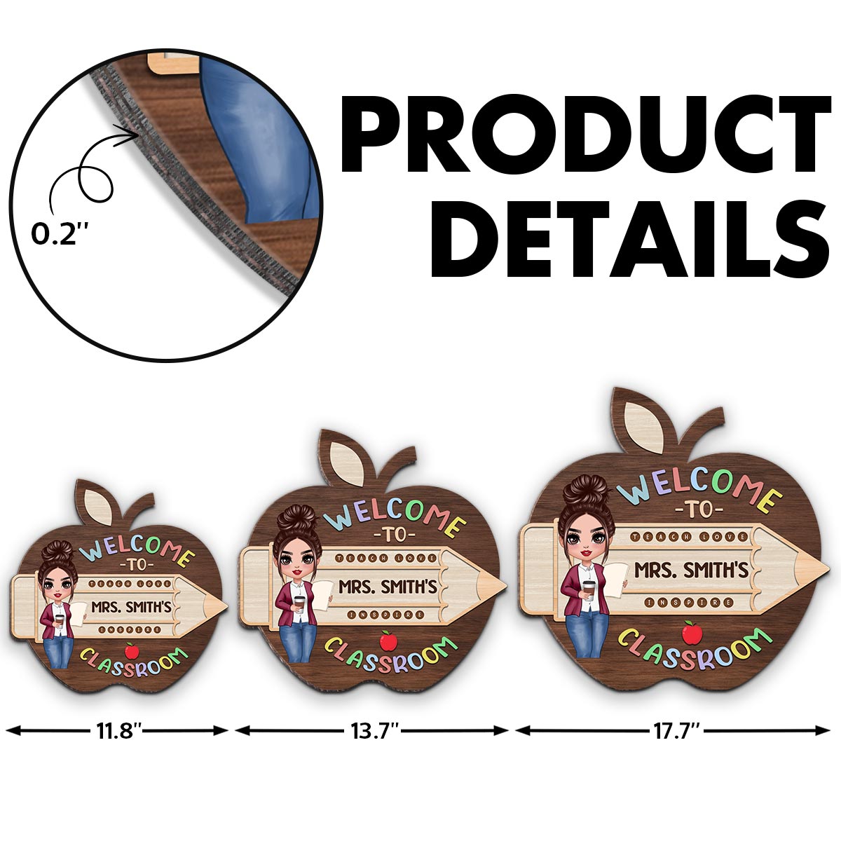 Welcome To Teacher Class Personalized Wood Sign, Back To School Gift For Teacher, Office Decor