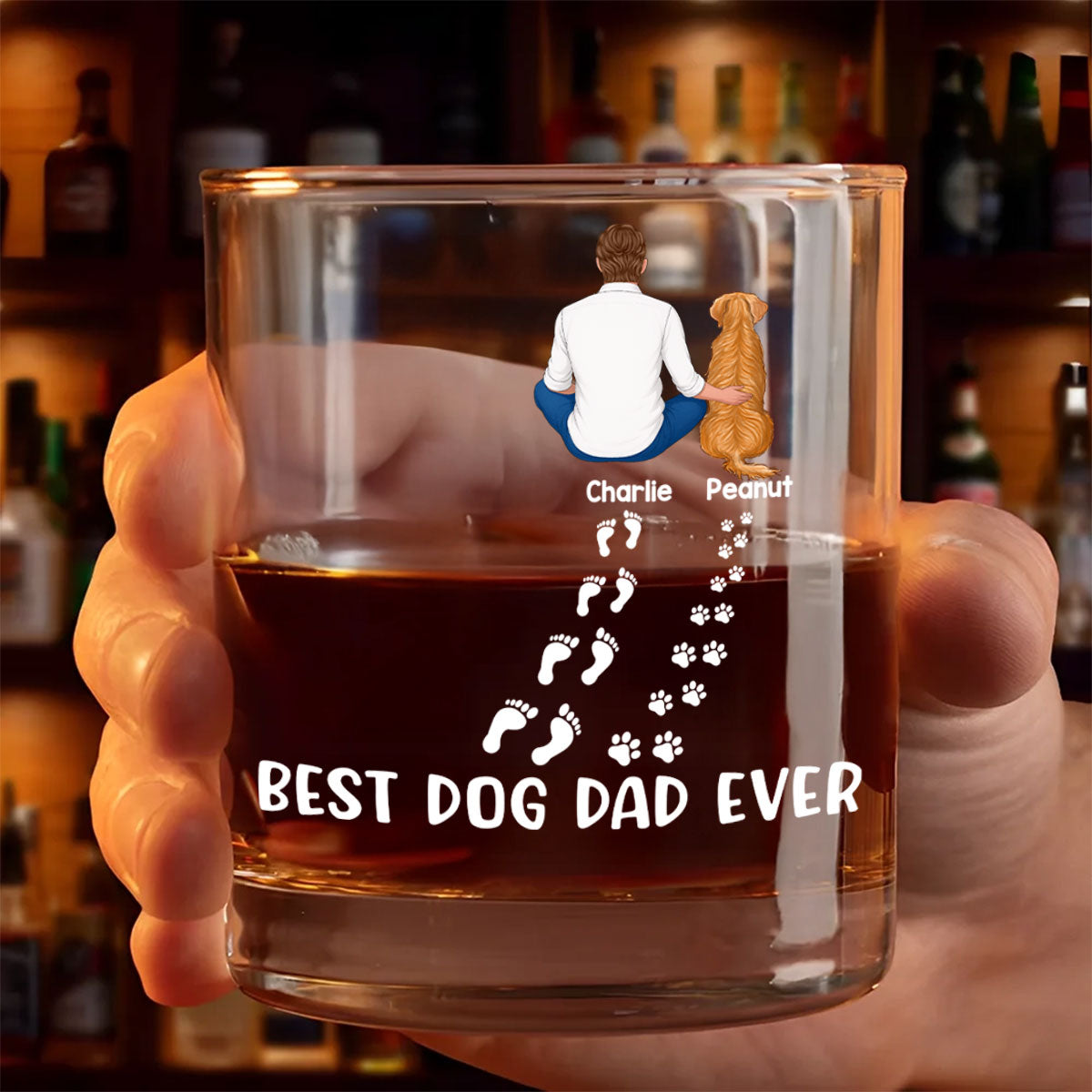 Best Dog Dad Ever Personalized Wine Glass, Father's Day Gift for Dog Dads