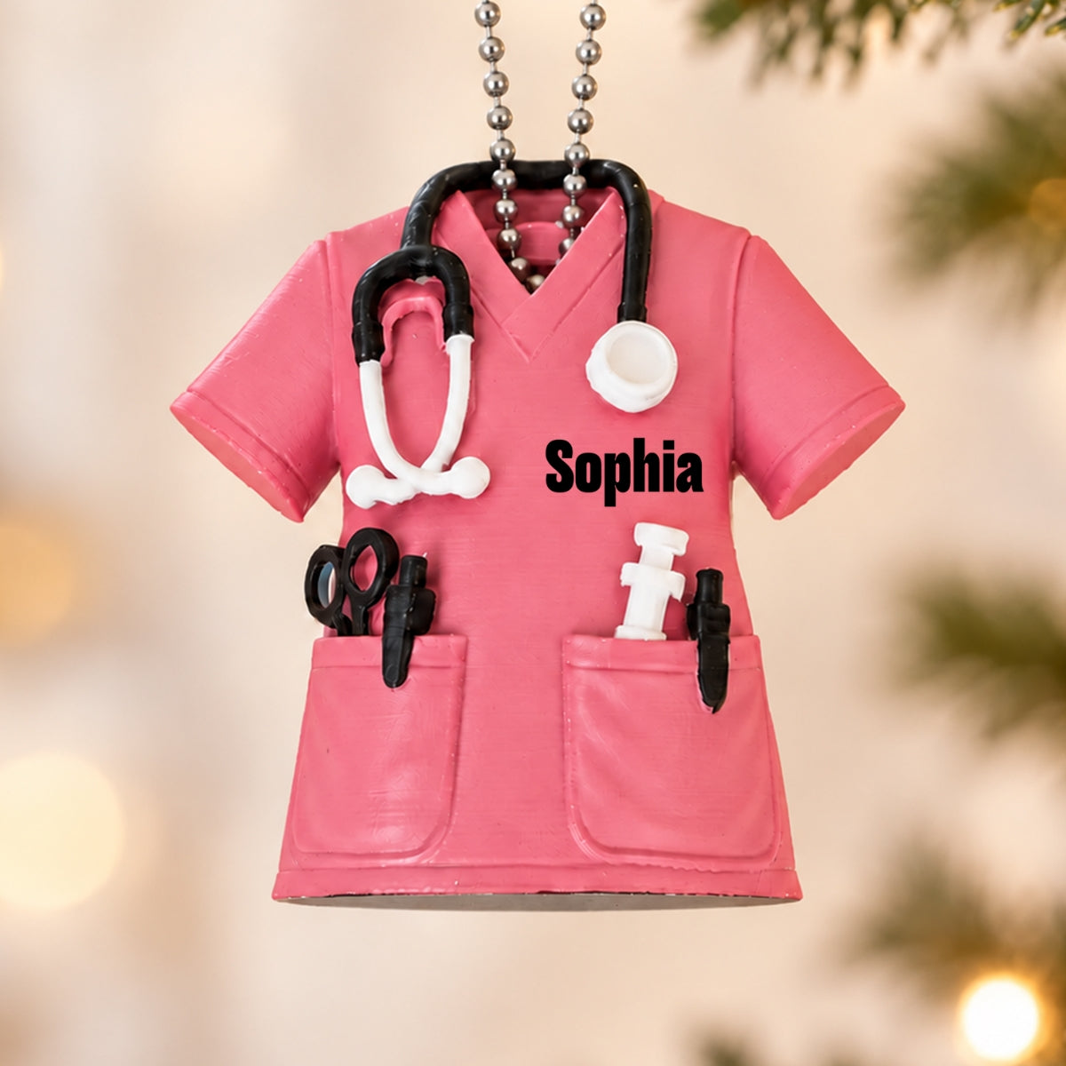3D Printed Nurse Scrub Custom Name - Personalized 3D Ornament - Christmas Gift For Nurse, RN