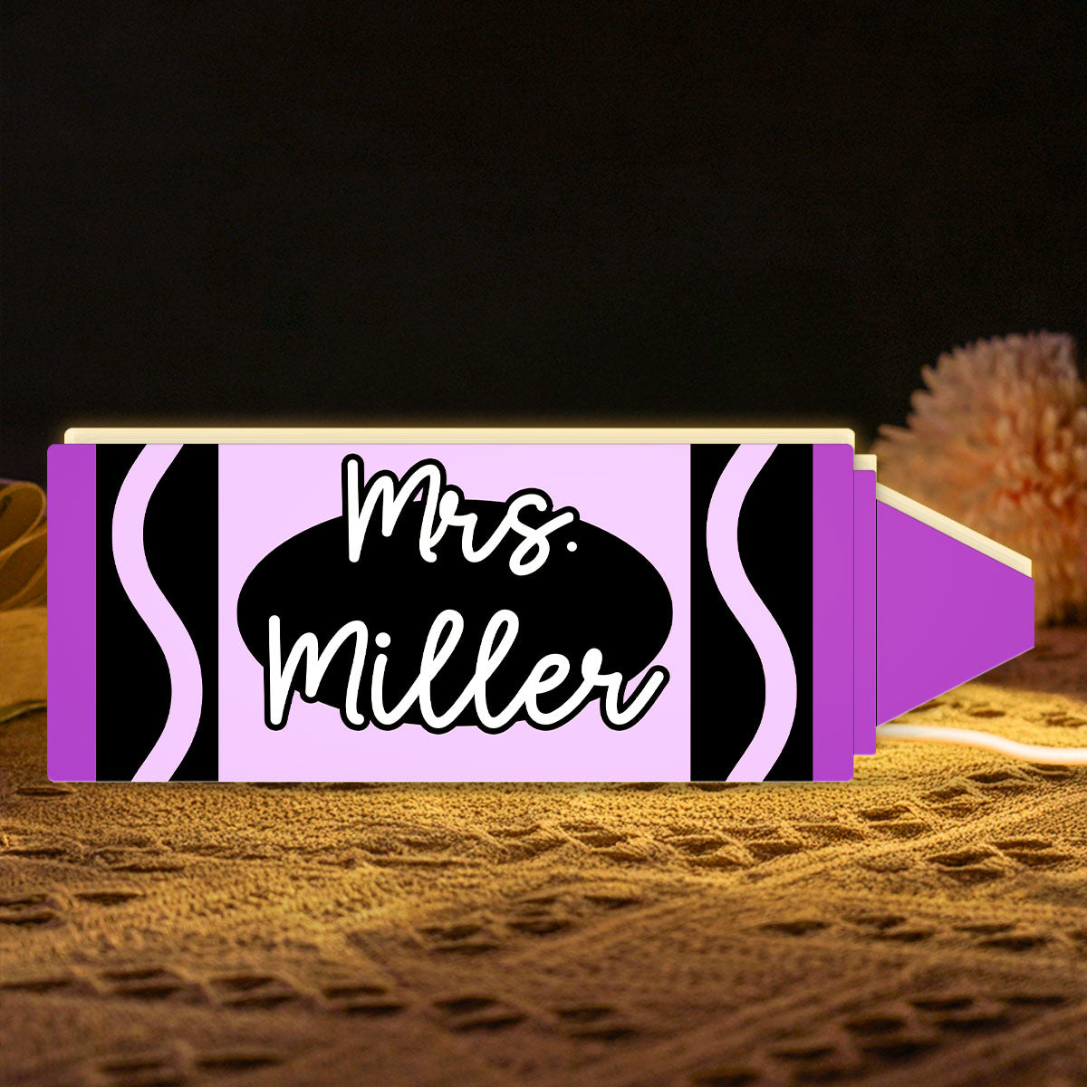 Teacher Crayon Personalized Light Box, Teacher Appreciation Gift, Back To School Gift