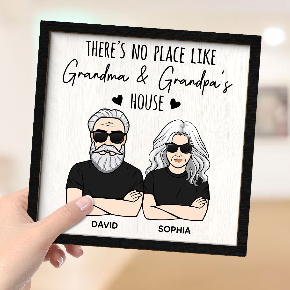 No Place Like Grandparents House Personalized 2-Layer Wooden Plaque