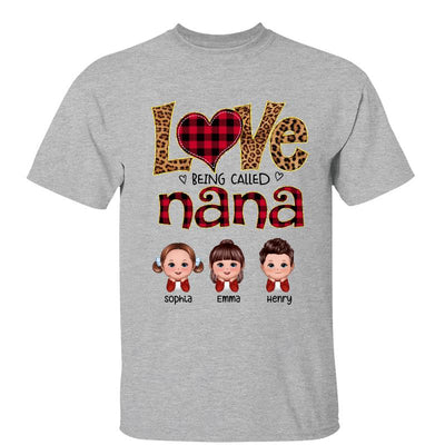 Love Being Called Grandma Grandkids Chin On Hands Personalized Shirt