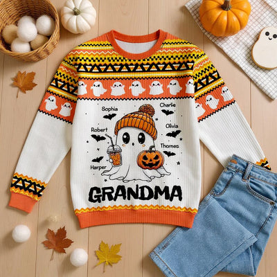 Halloween Grandma Boo Personalized Sweater