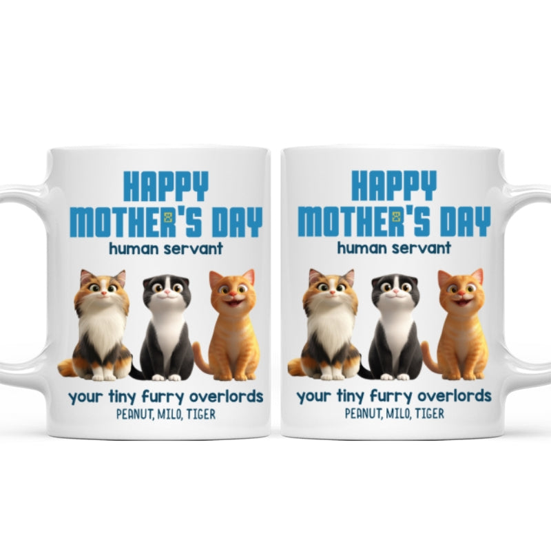 Happy Mother's Day Human Servant - Personalized Mug - Unique Gift for Cat Moms