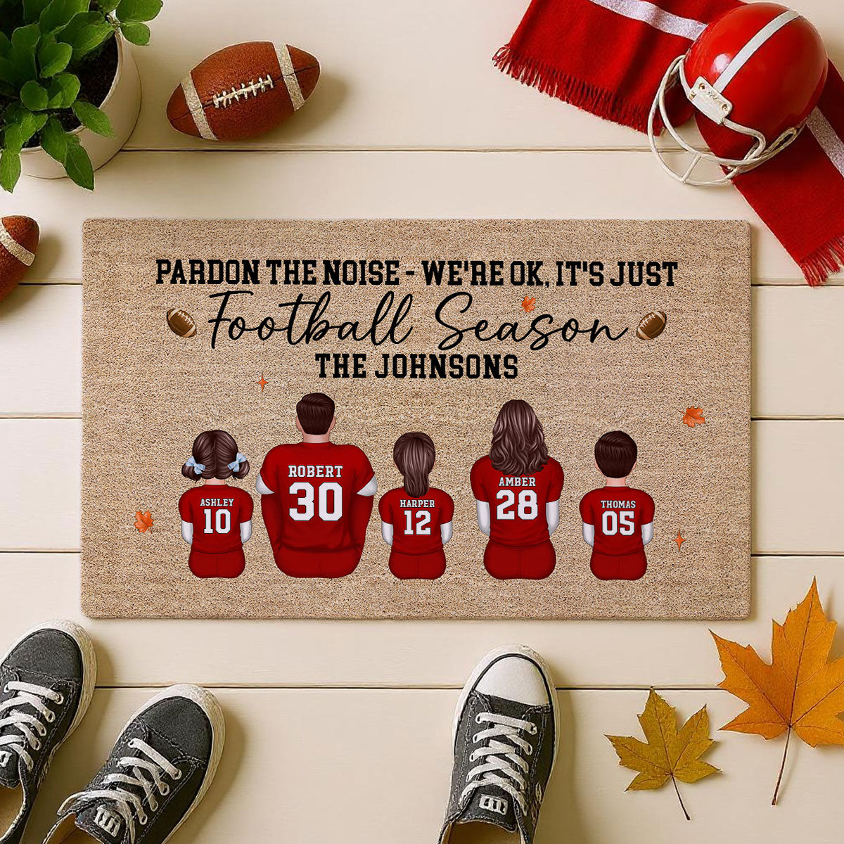 Pardon The Noise It's Just Football Season Family Decor - Personalized Doormat