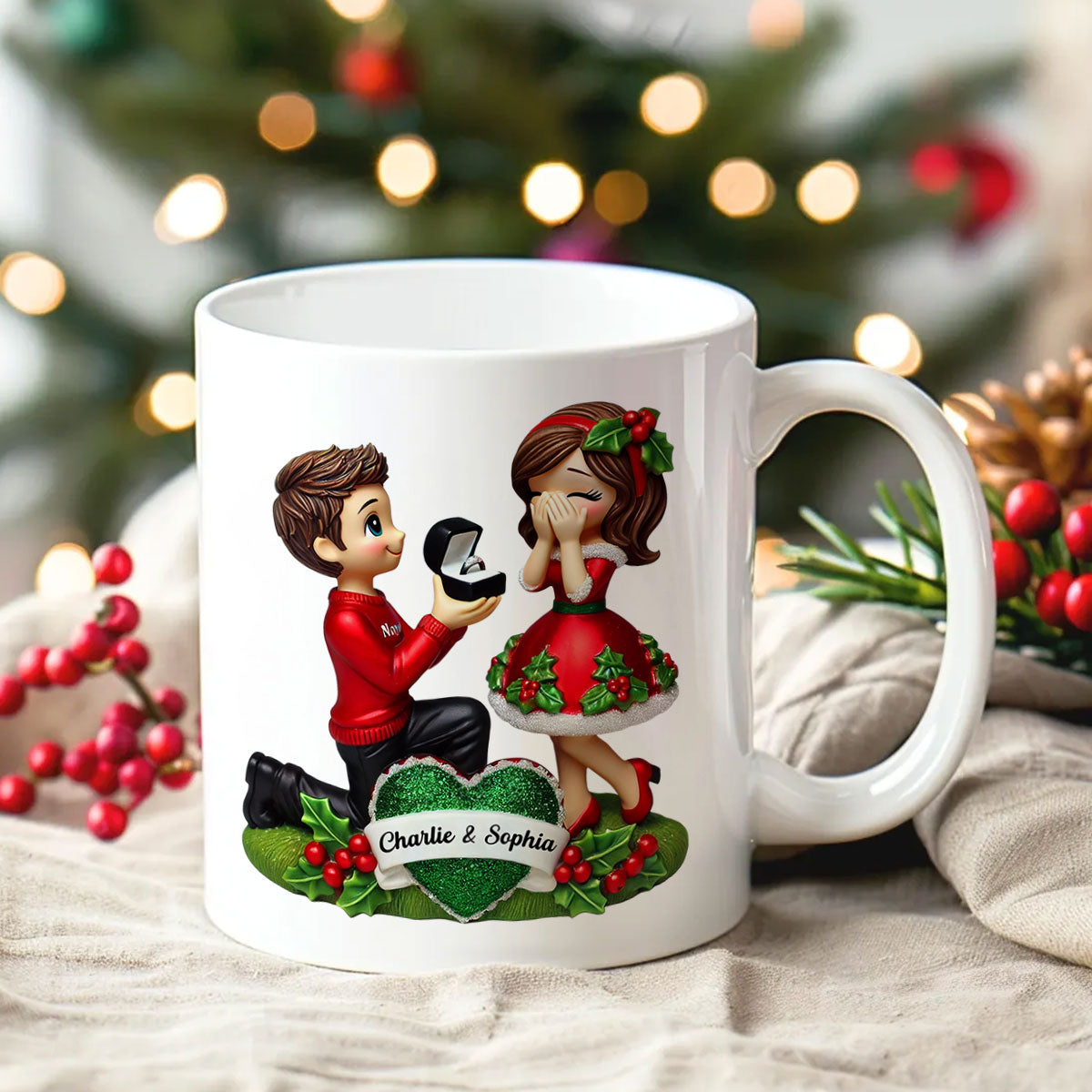 Marriage Proposal Personalized Mug, Personalized Newly Engaged Present, She Said Yes! Custom Just Engaged Gifts for Couples