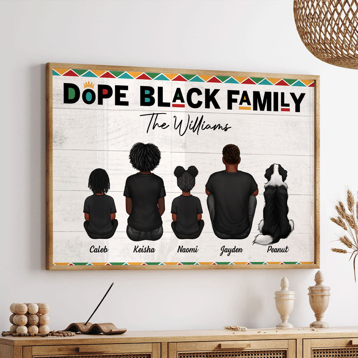 African American Dope Black Family Personalized Poster