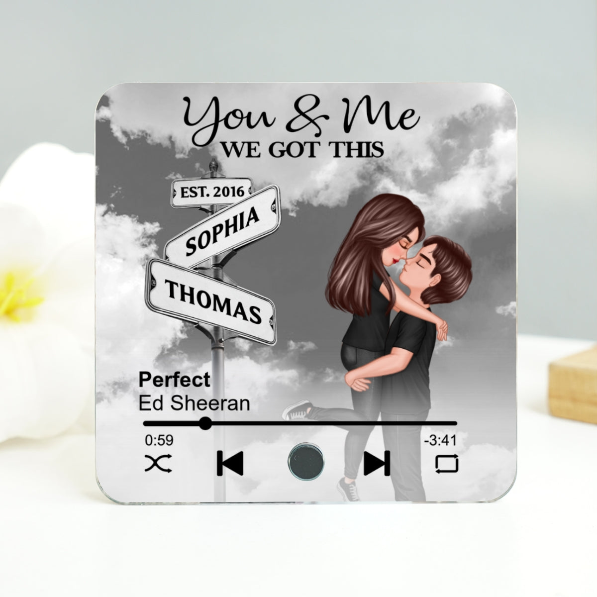 Always Beside You Couple Street Signs Personalized Music Fridge Magnet, Heartfelt Gift For Couple, For Him, For Her, Boyfriend, Girlfriend, Husband, Wife