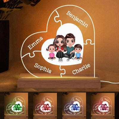 Together We Make A Family Personalized Acrylic Custom Shape LED Lamp Night Light