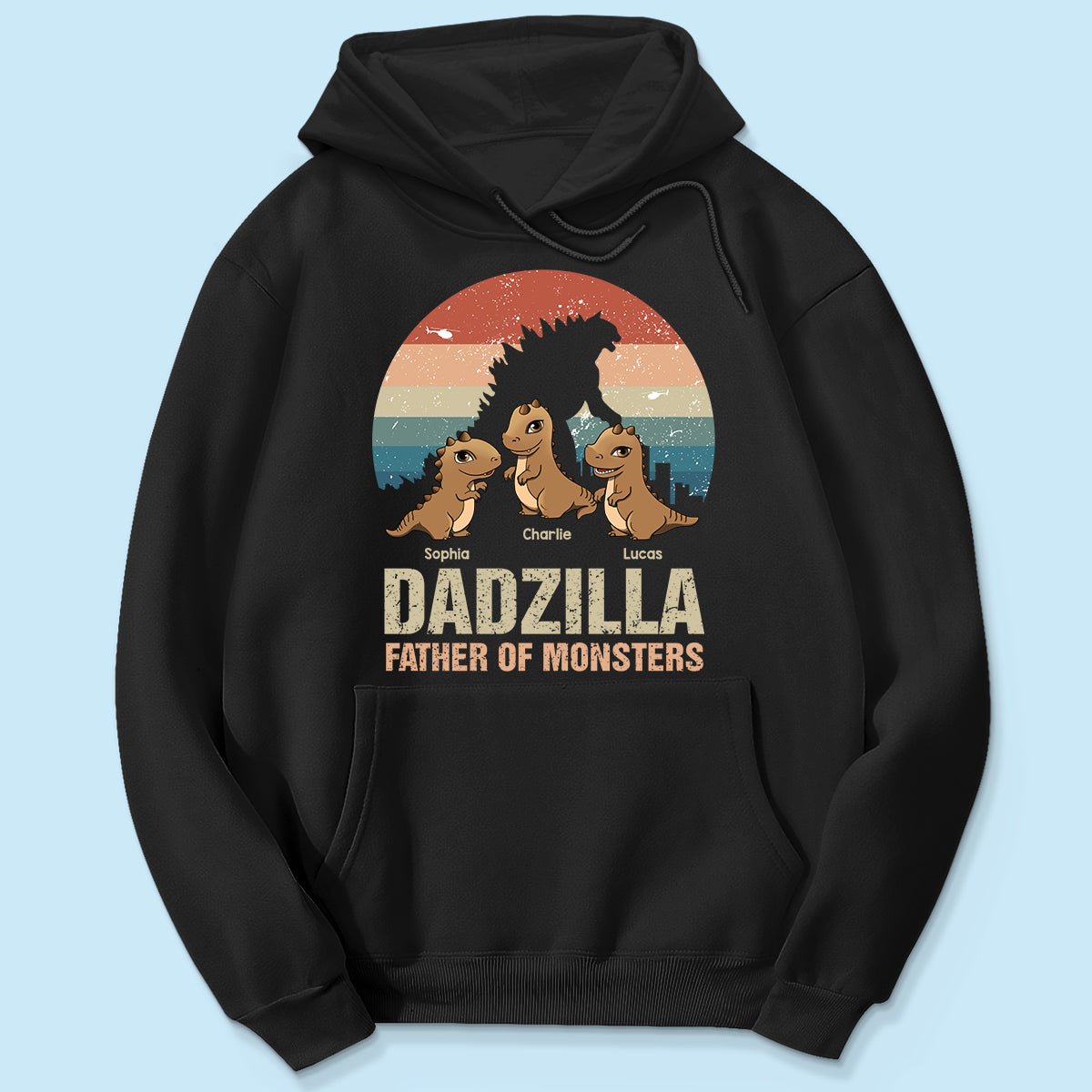 Dadzilla Retro Dinosaurs Personalized Shirt