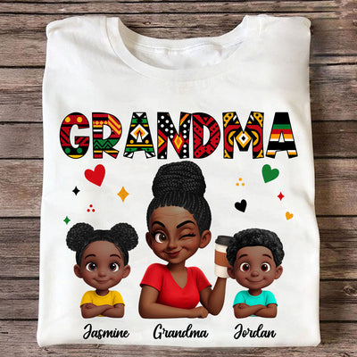 Tribal Pattern Grandma Grandkids Love - Personalized Shirt - Gift For Grandma