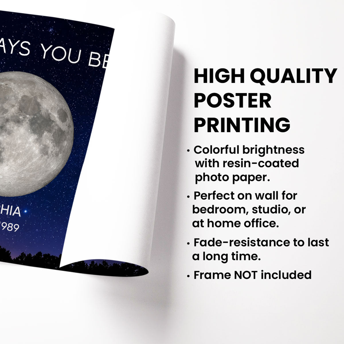 Galaxy Night Custom Birth Moon Phase The Days You Became Our Dad Personalized Poster| Heartfelt Father's Day Gift For Dad, Husband