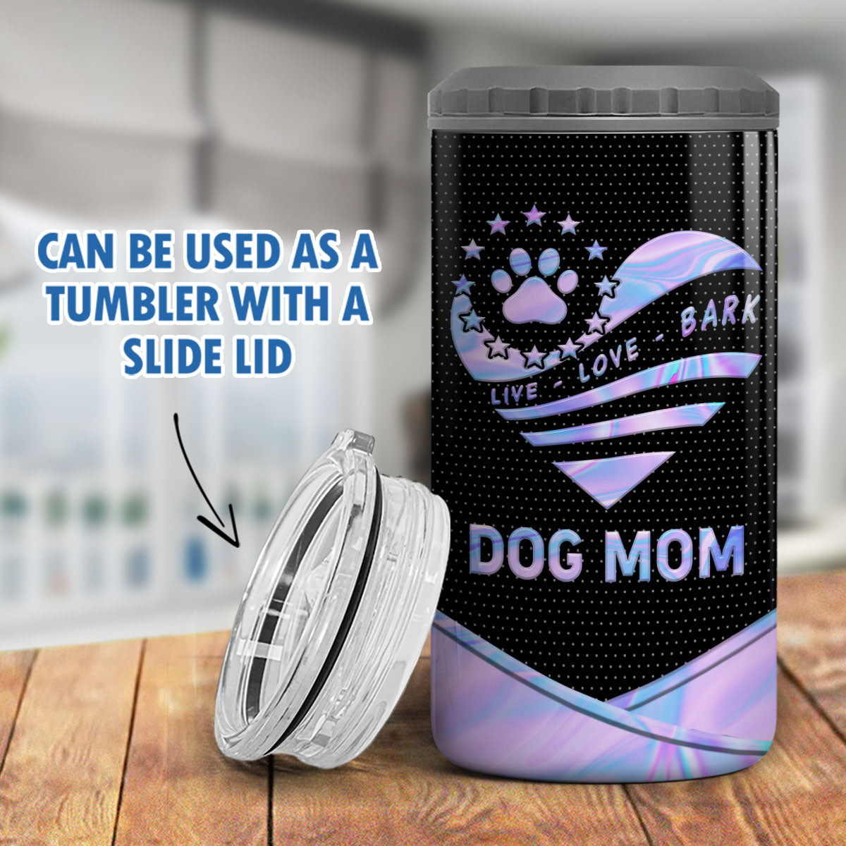 Dog Mom Galaxy Texture Multiple Use Personalized 4 In 1 Can Cooler