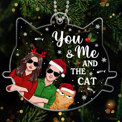 Couple And The Cats Funny Expressions Personalized Acrylic Ornament