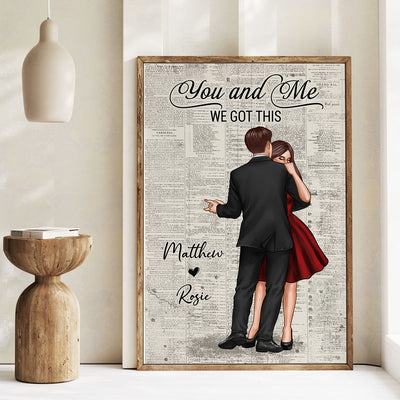 Couple Dancing Vintage Newspaper Anniversary Gift  Gift Personalized Poster