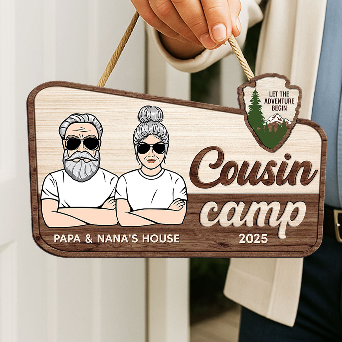 Welcome To Cousin Camp Grandparents' House Personalized Door Sign