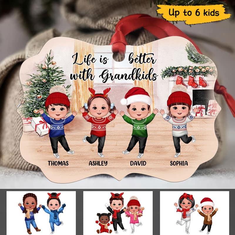 Happy Doll Kids In House Personalized Christmas Ornament