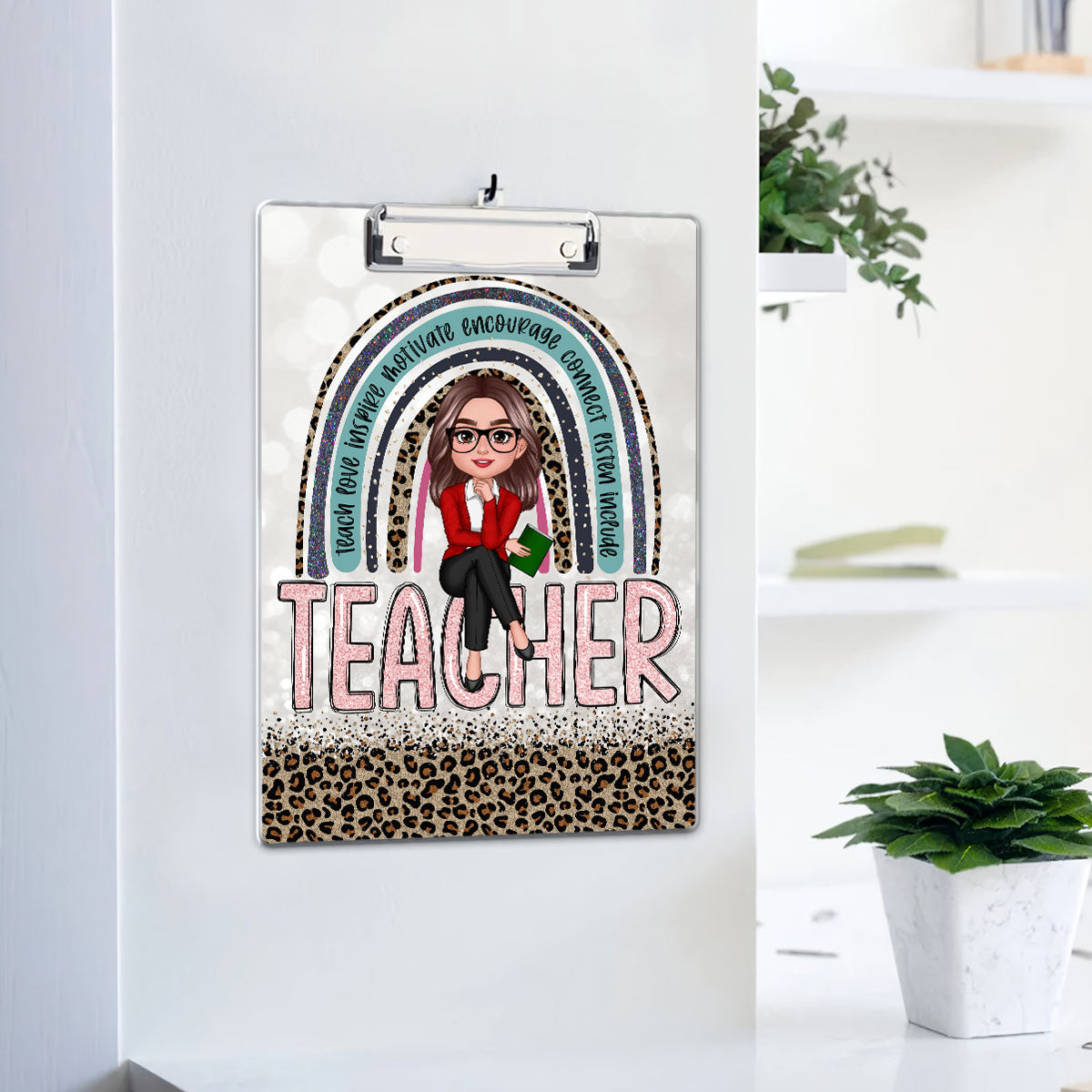 Teacher Leopard Personalized Clipboard, Gift For Teacher, Teacher Appreciation Gift, Back To School Gift