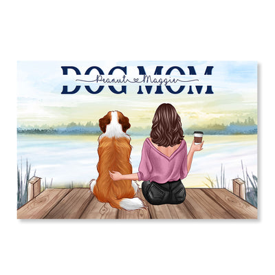 Dog Mom Text Cut Through Personalized Poster