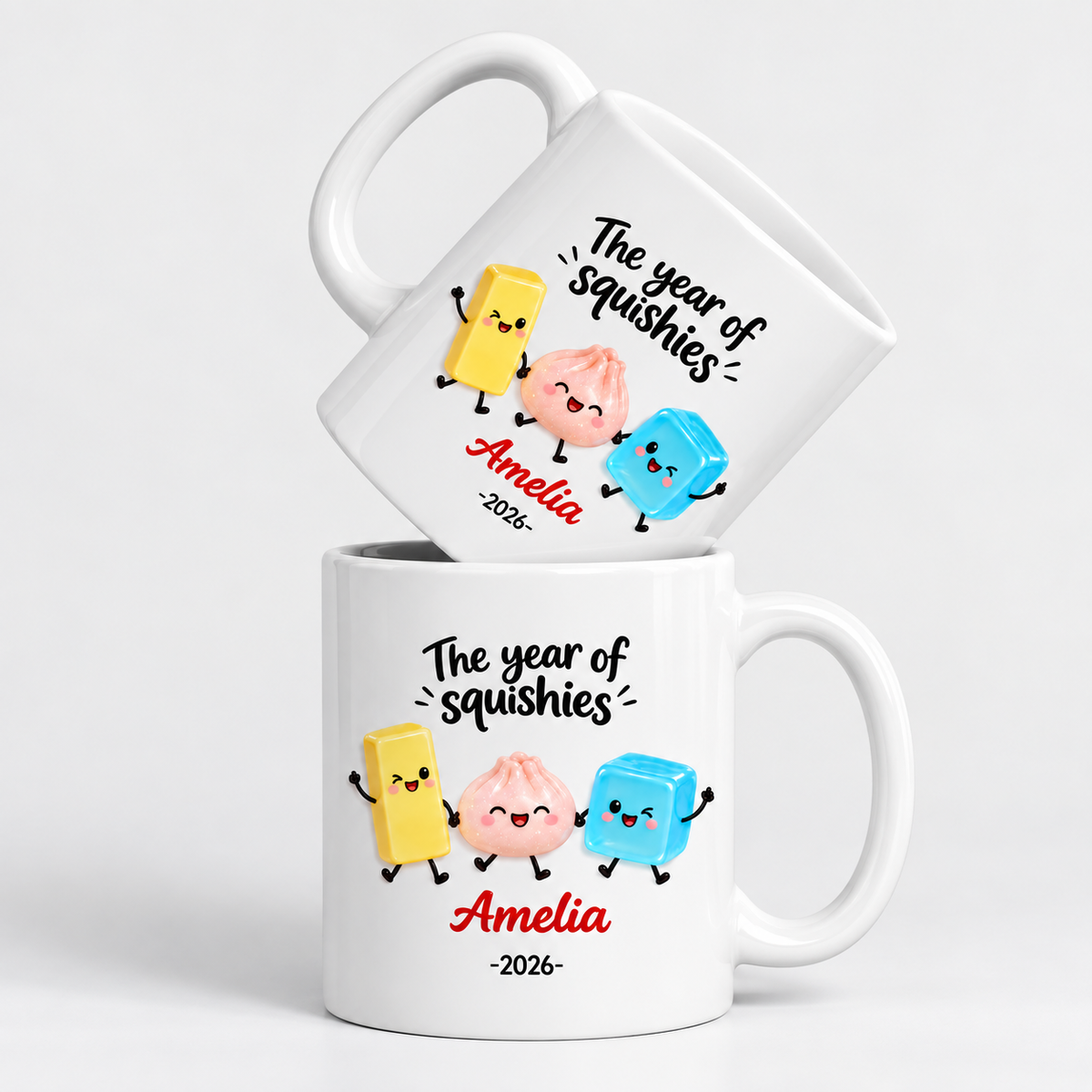 The Year Of Squishies 2D Flat - Personalized Mug - Christmas Gift