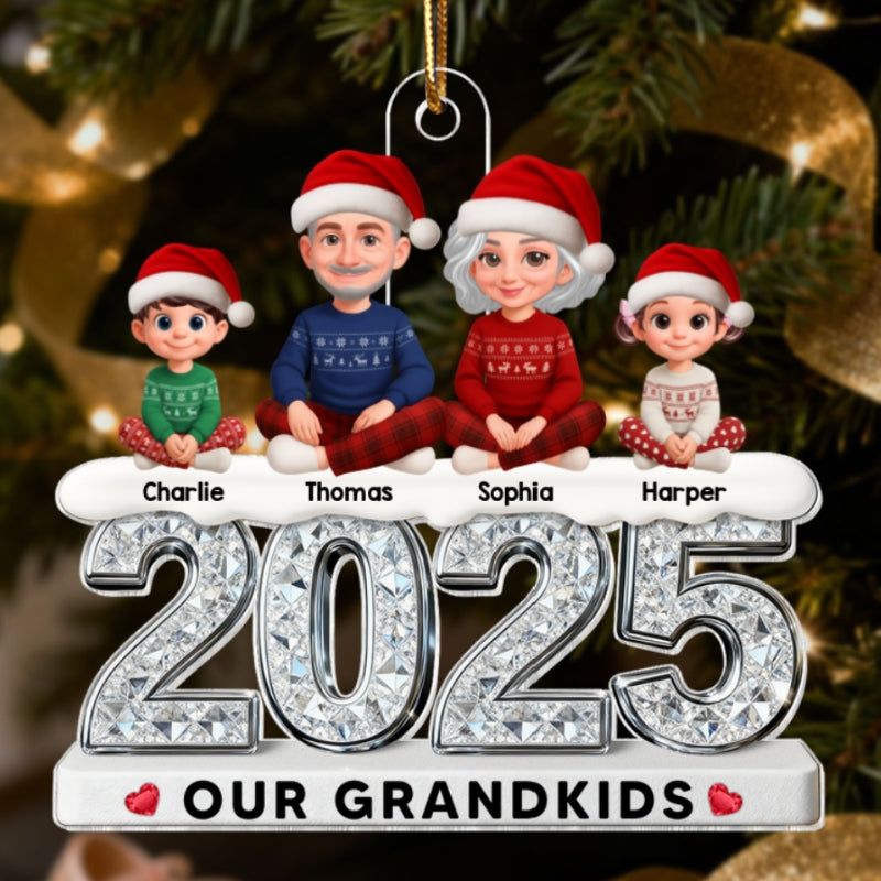 3D Shinning Effect Our Grandkids Christmas - Personalized Acrylic Ornament - Gift For Grandparents