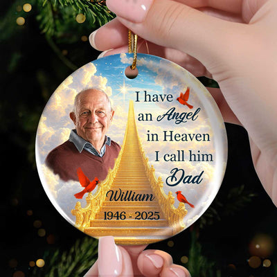 Angel in Heaven Memorial Personalized Ceramic Ornament, Sympathy Remembrance Keepsake