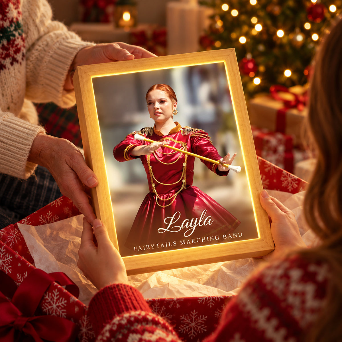 Custom Marching Band Photo - Personalized Mirror Light Box - Christmas Gift for Daughter, Son, Grandkids