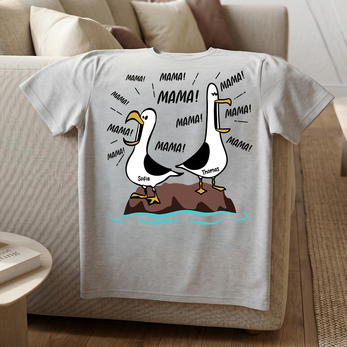 Möwen-Mama Mama! Mama! Mama! - Personalisiertes Shirt - Lustiges Muttertagsgeschenk für Mutter