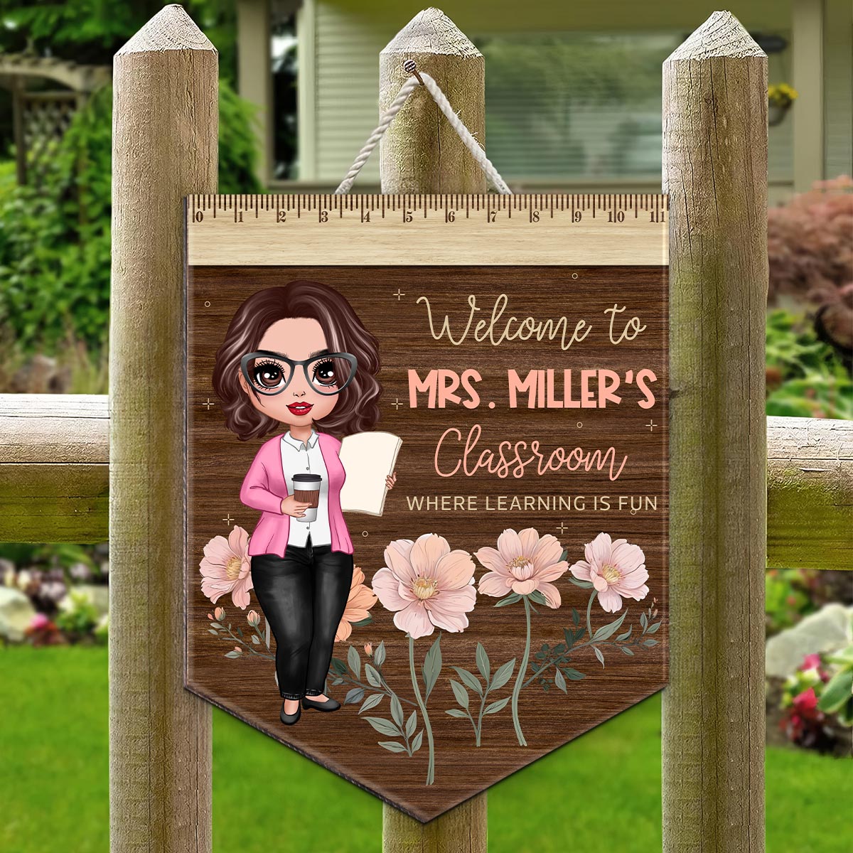 Classroom Where Learning Is Fun Gift For Teacher Personalized Wood Sign