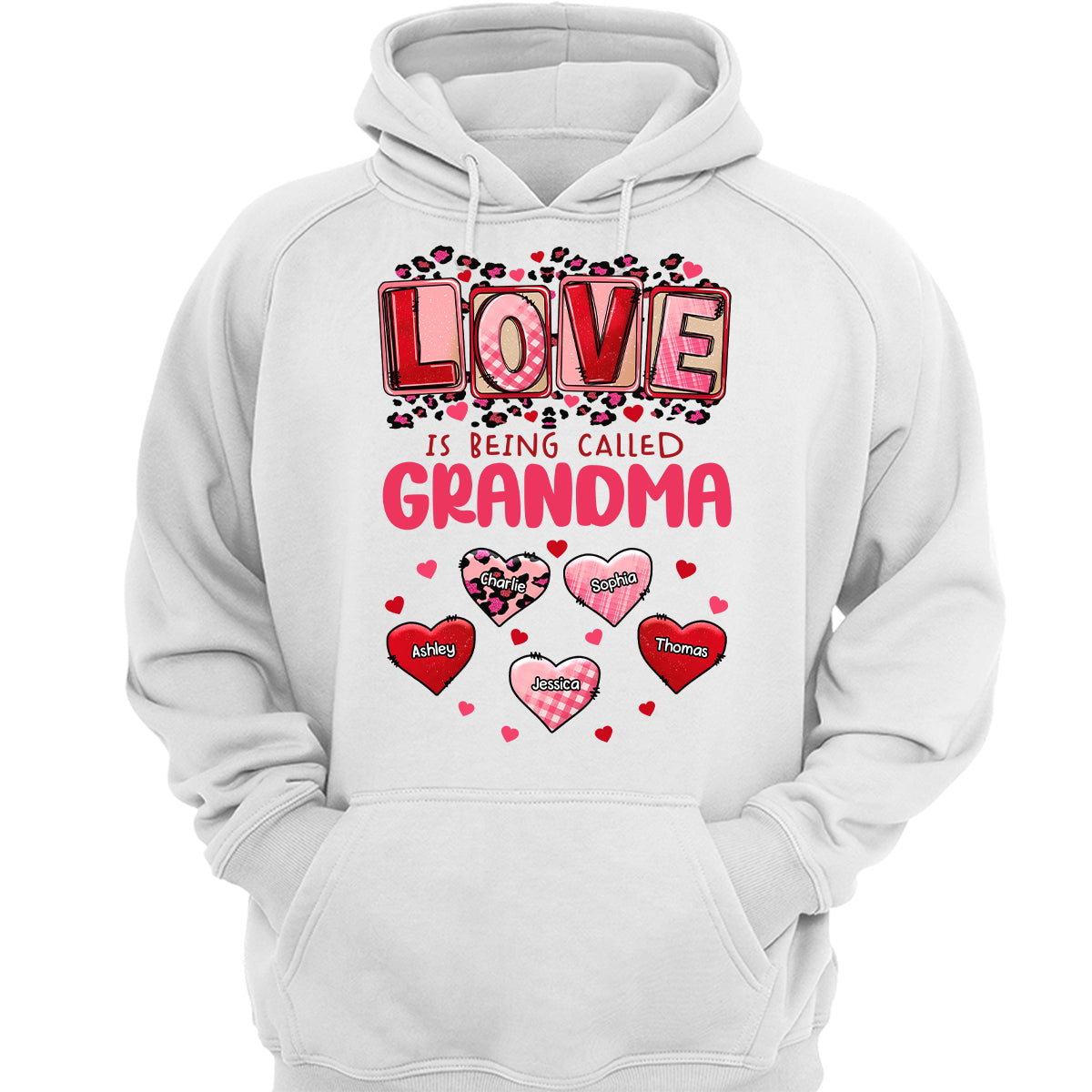 Pink Red Leopard Grandma Mom Love Is Being Called Personalized Shirt