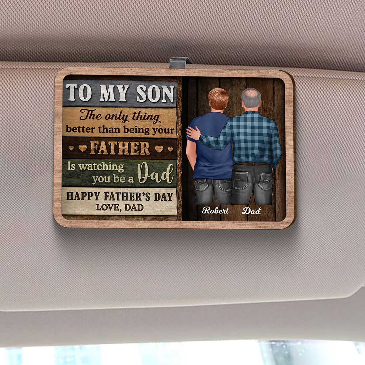 Colored Wood Pallets To My Son From Mom Happy Father's Day Personalized Car Visor