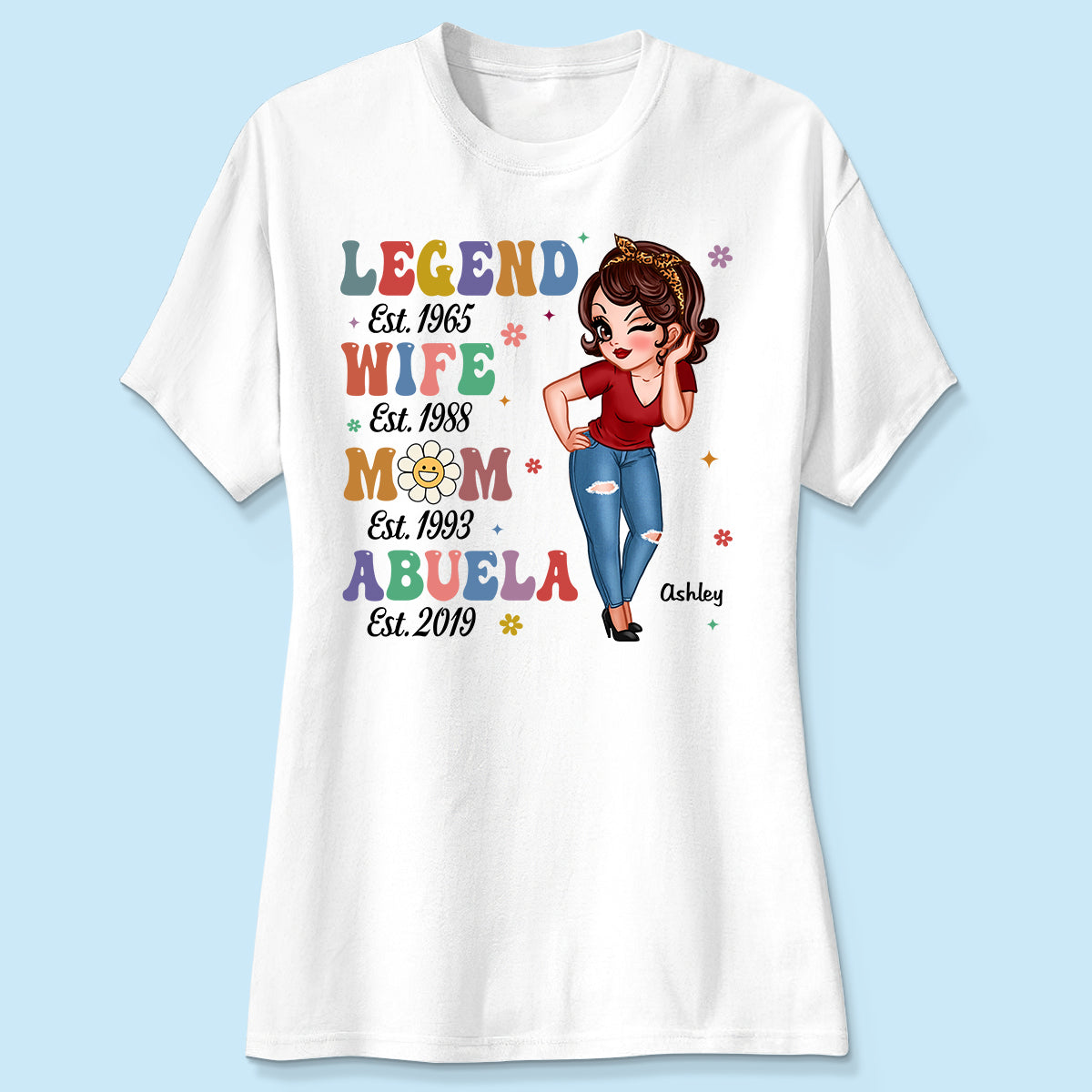 Vintage Legend Wife Mom Grandma Personalized Shirt