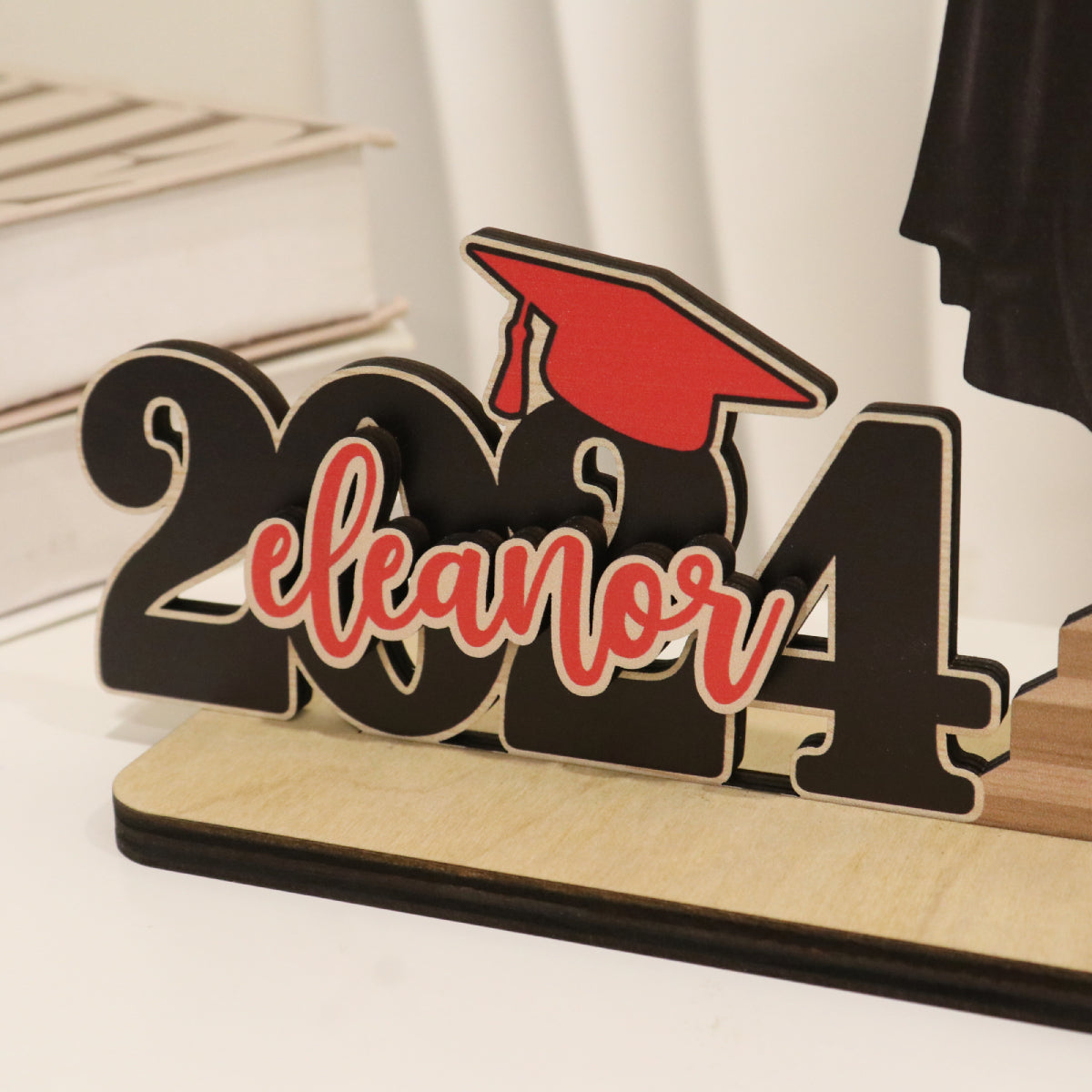Graduation Gift Graduate Senior Back View Class Of 2024 Personalized Standing Wooden Plaque