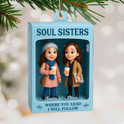Besties Where You Lead I Will Follow Toy Box Style - Personalized Acrylic Ornament - Christmas Gift For Best Friends