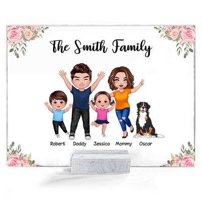 Happy Family Couple Kid Dog Cat Personalized Acrylic Plaque