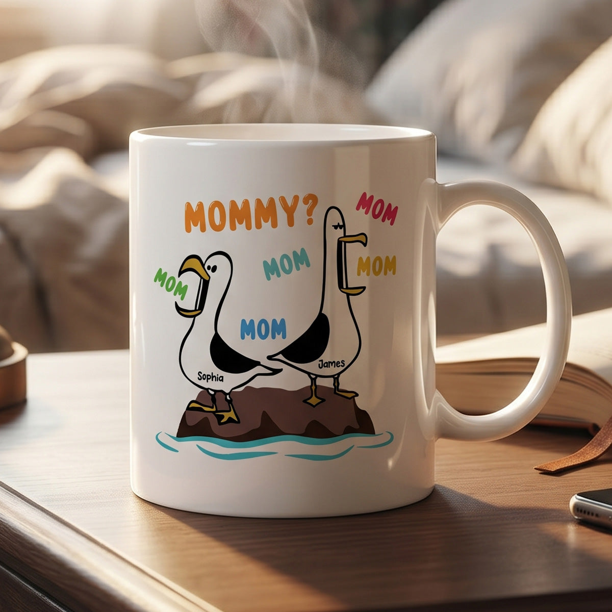 Seagull Mom Mom Mom Colorful - Personalized Mug - Funny Mother's Day Gift For Mom