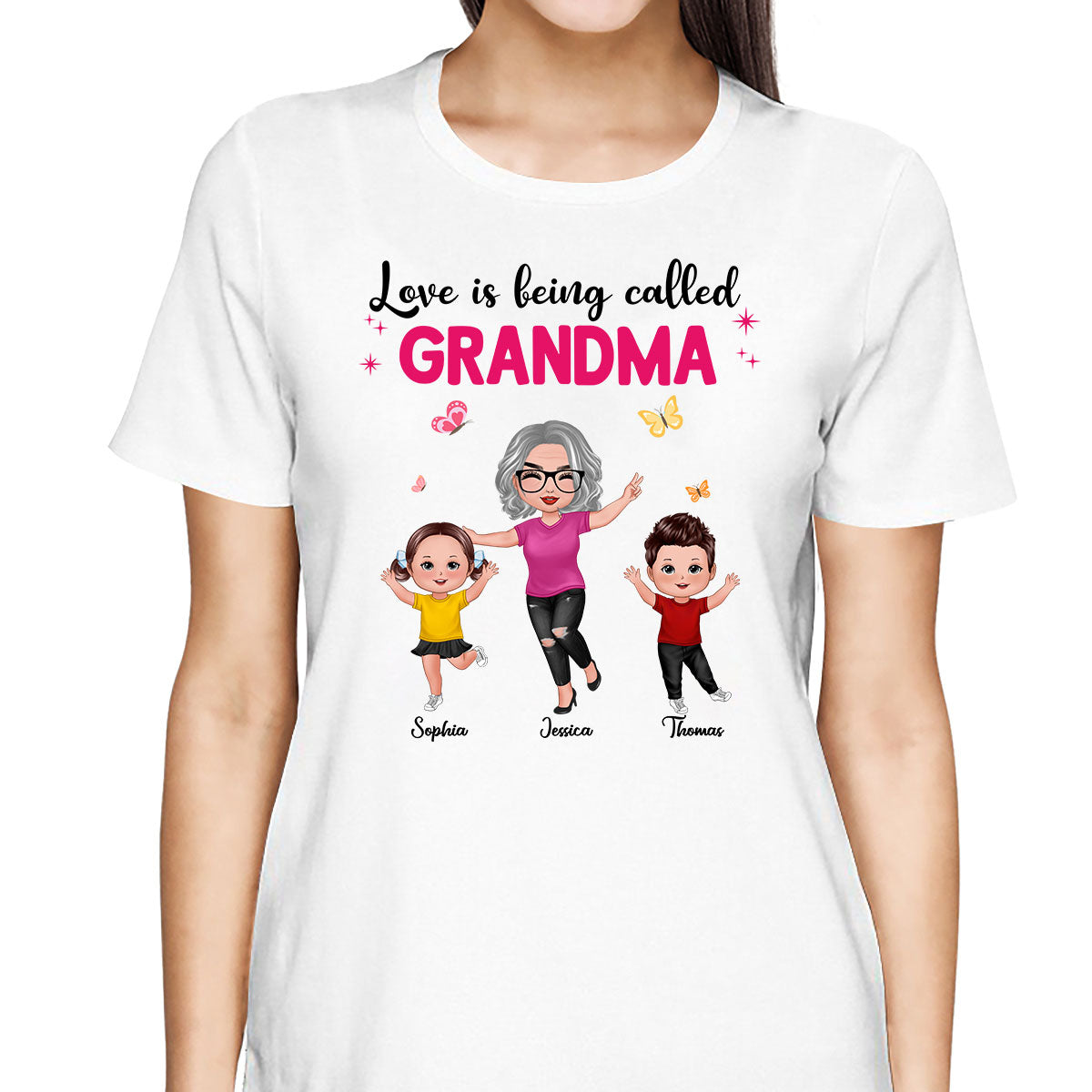 Happy Doll Grandma Grandkids Love Is Being Called Grandma Personalized Shirt