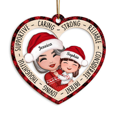 Grandma Holding Grandkid Personalized Wooden Ornament