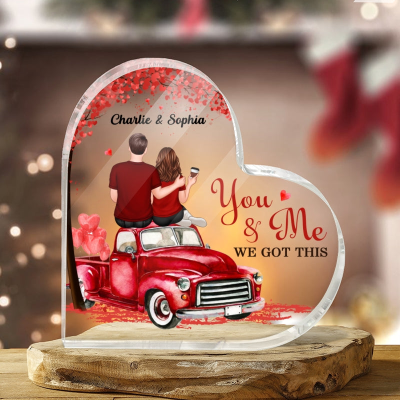 Embracing Couple On Truck Personalized Heart Plaque