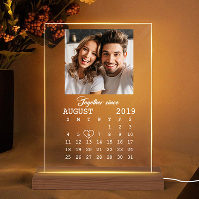 The Best Day Ever Couple Photo Personalized LED Night Light Acrylic LED Lamp