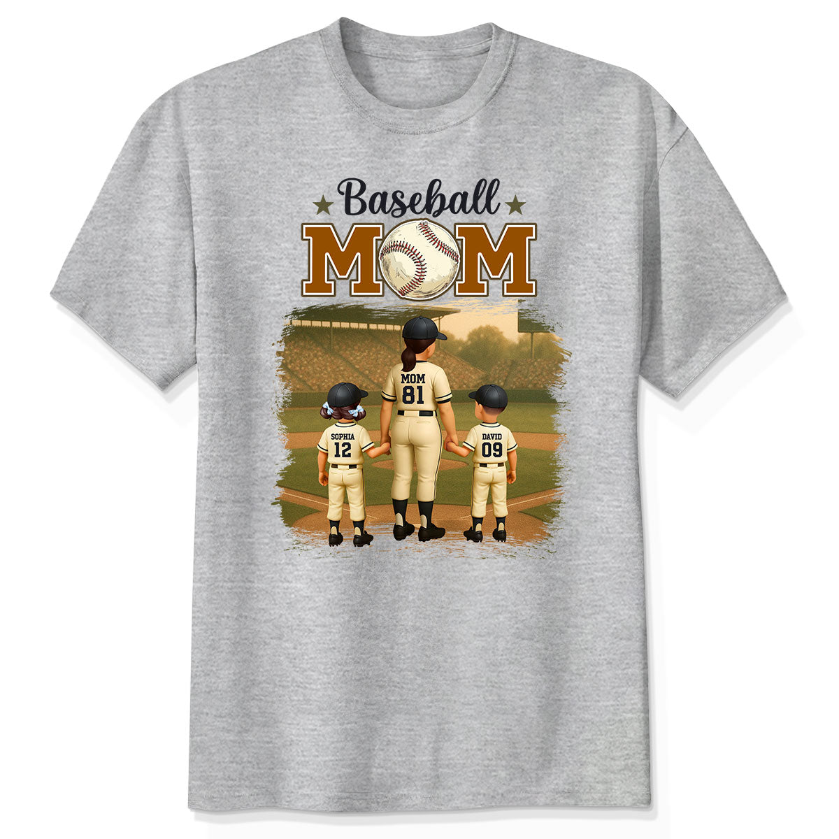 Retro Vintage Baseball Mom Personalized Shirt
