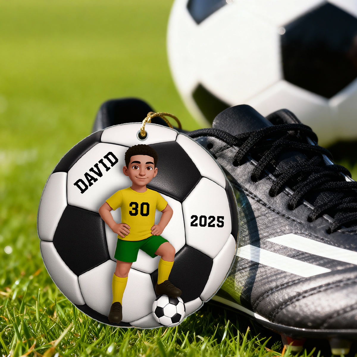 Soccer Girl Boy 3D Effect - Personalized Acrylic Ornament