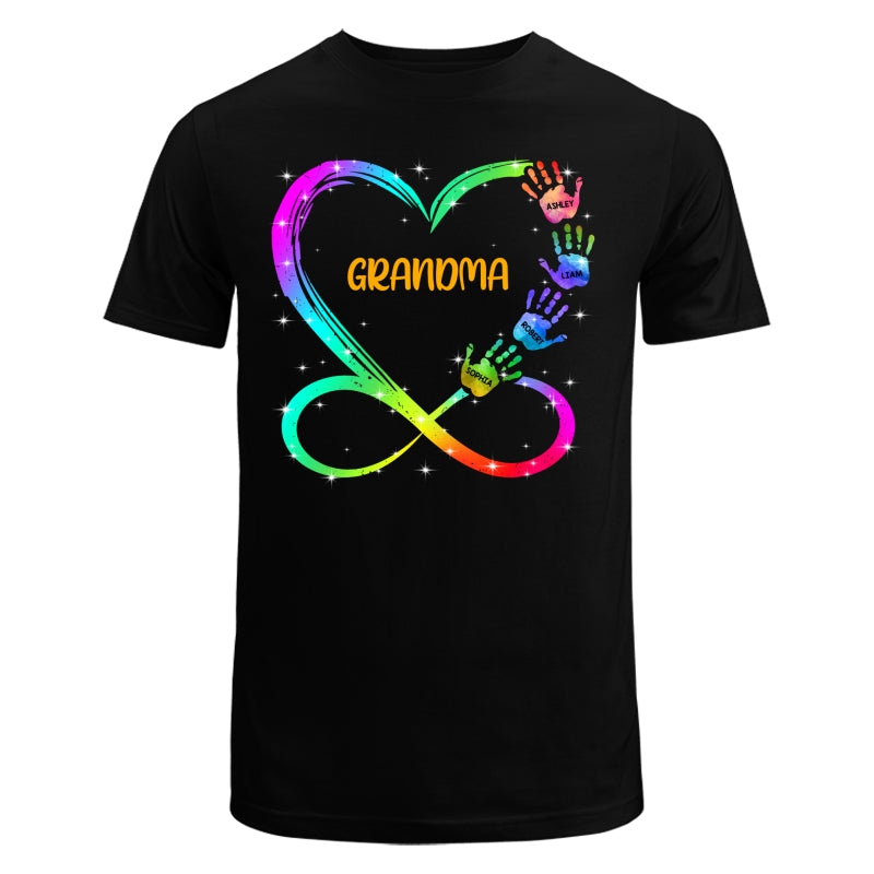 Grandma Mom Heart Infinity Handprints Personalized Shirt